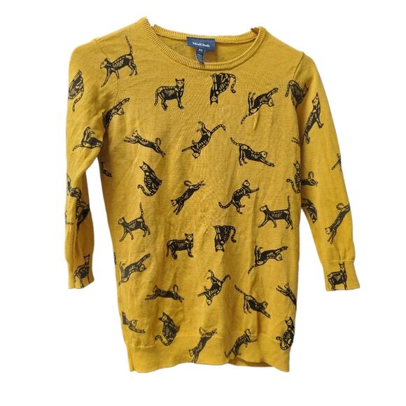 Modcloth Sweaters - Modcloth Trick or Treat cat Skelton 3/4 sleeve pullover sweater XS EXTRA Small